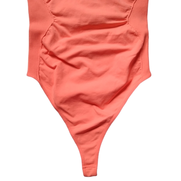 Free People Good Karma Bodysuit in Papaya Punch sz XS/S NWOT - Picture 9 of 11